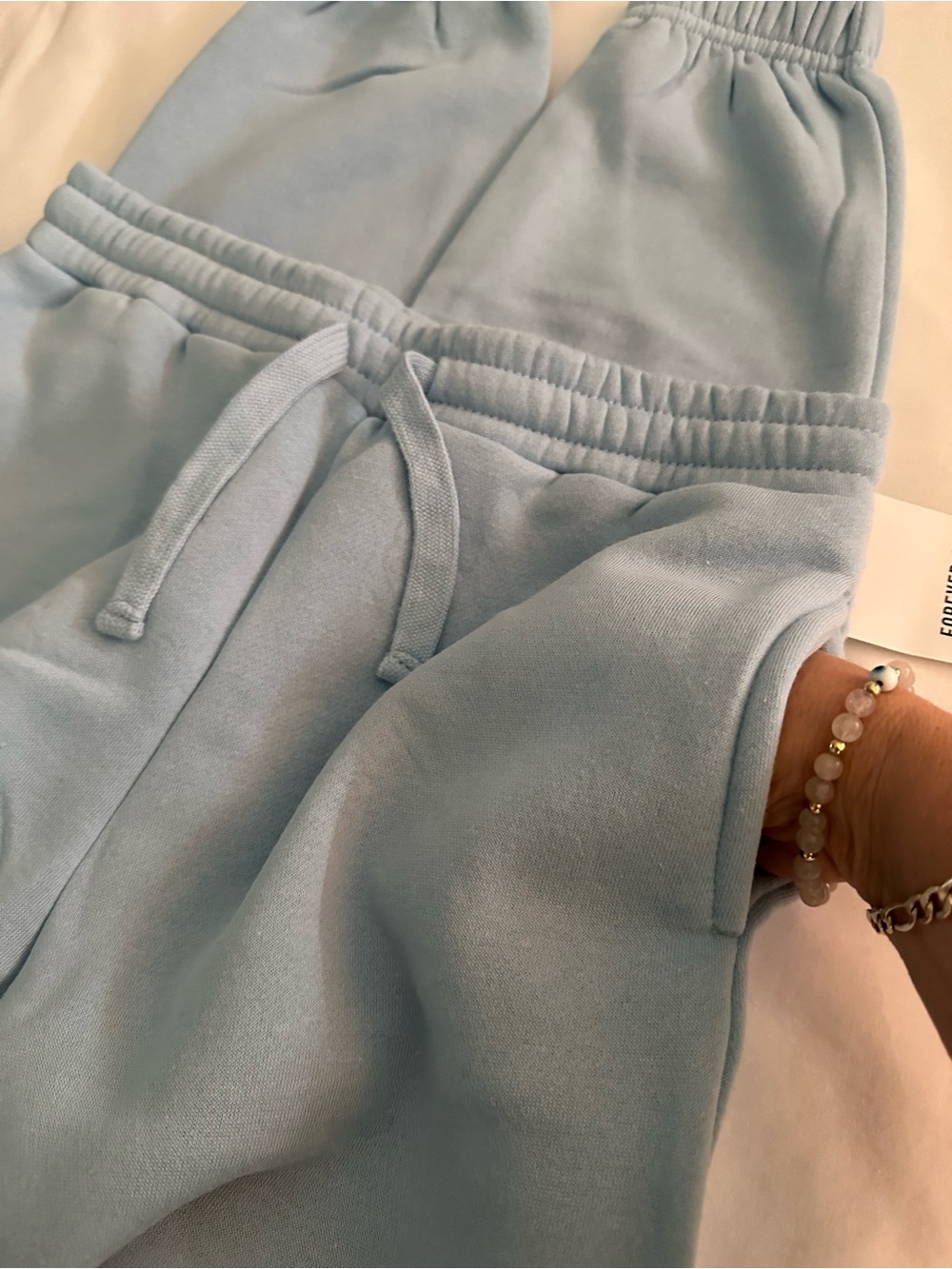 Forever 21 Baby Blue Drawstring Joggers Girl’s Size 11-12 NWT